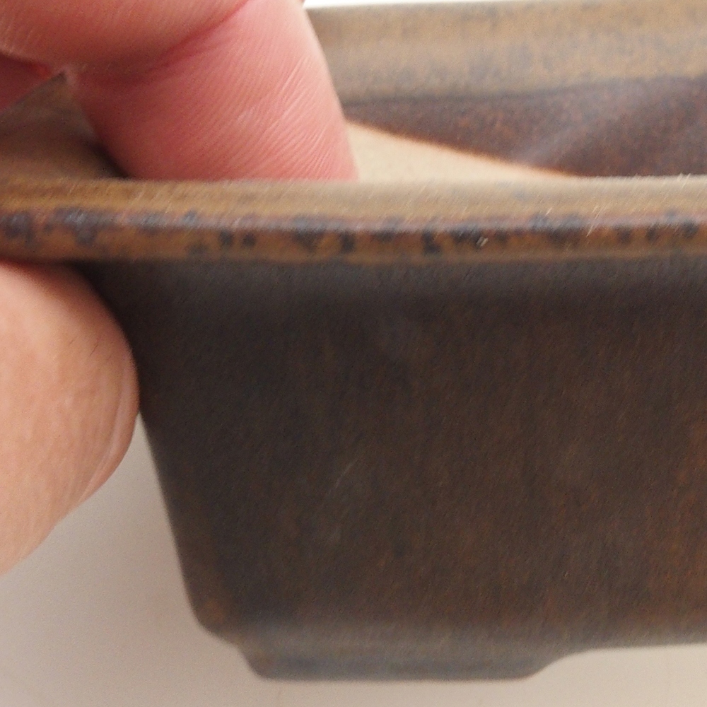 Bonsai tálka H11 - 11,5 x 10 x 4 cm. - barna