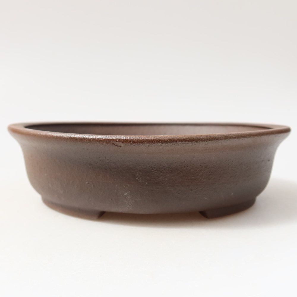 Kerámia bonsai-tál, 15,5 x 14,5 x 4 cm, barna színű