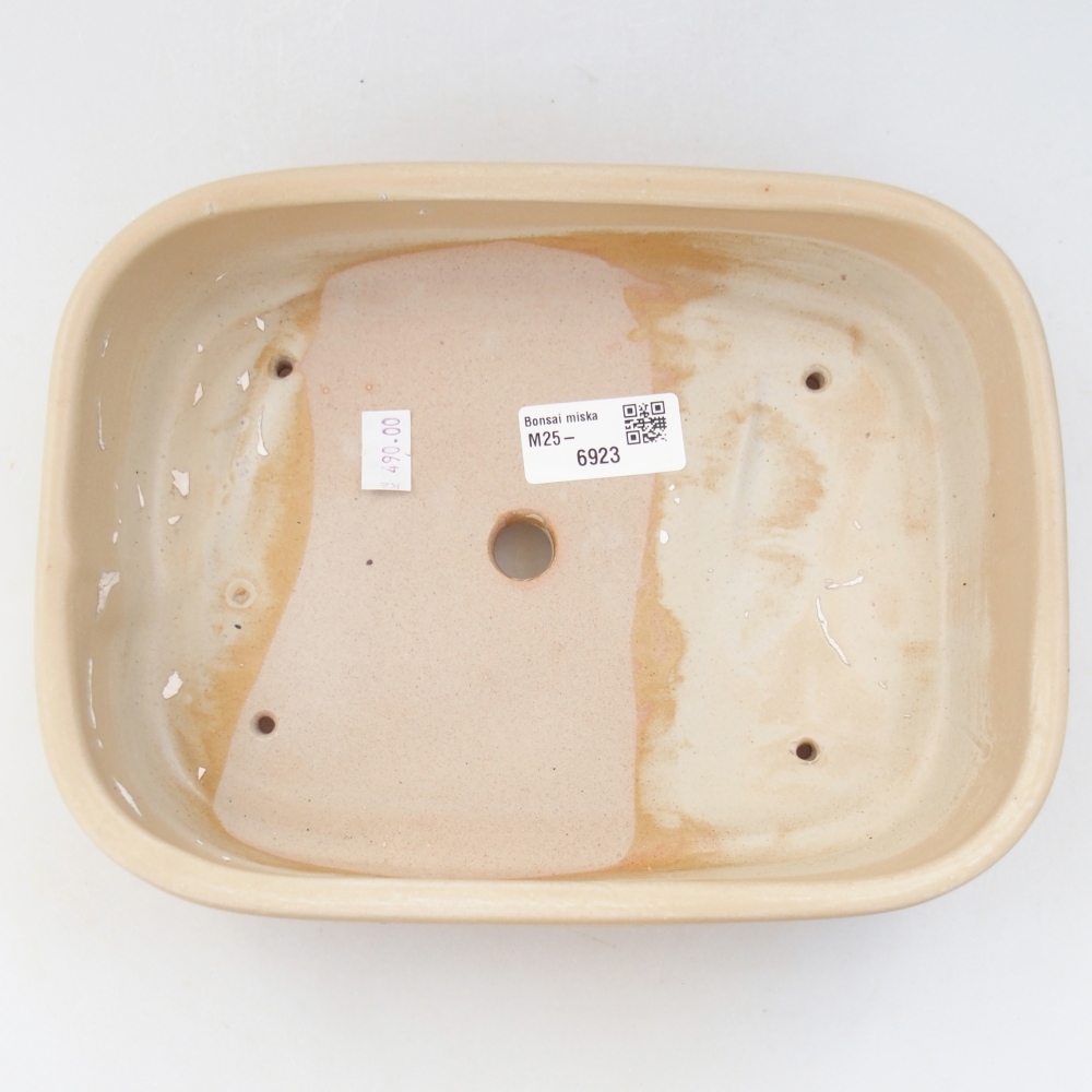 Kerámia bonsai tál 22,5 x 17,5 x 5,5 cm, bézs színben