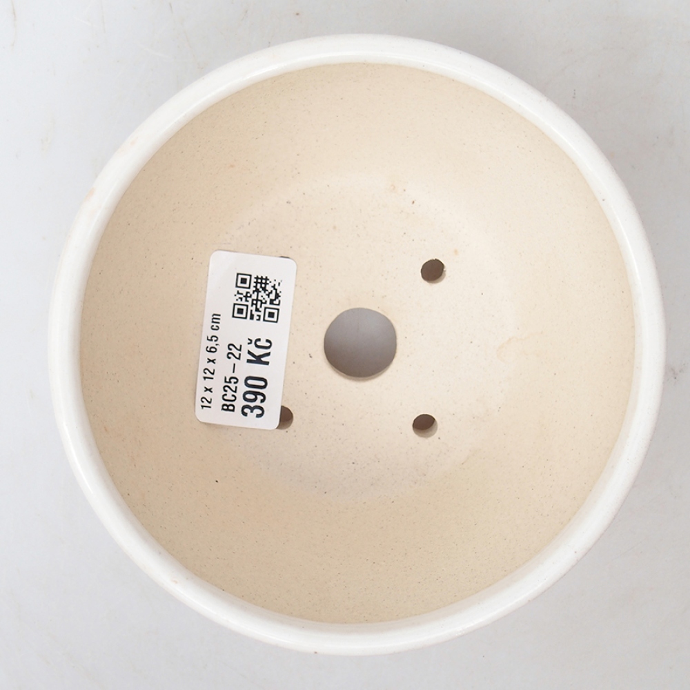 kerámia bonsai tál 12 x 12 x 6,5 cm, fehér színben