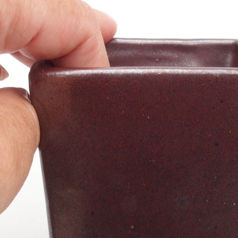 kerámia bonsai tál 7,5 x 7,5 x 9,5 cm, barna