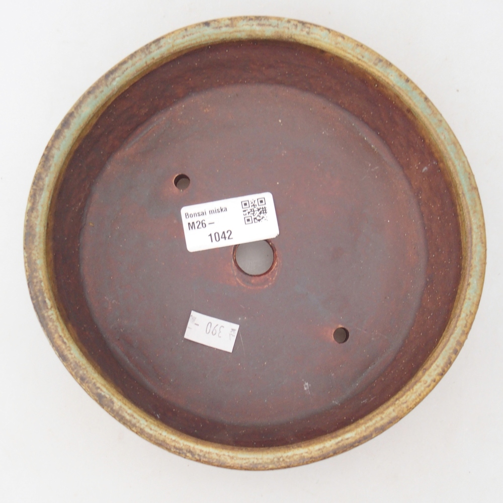 Kerámia bonsai tál 17,5 x 17,5 x 5 cm, zöld