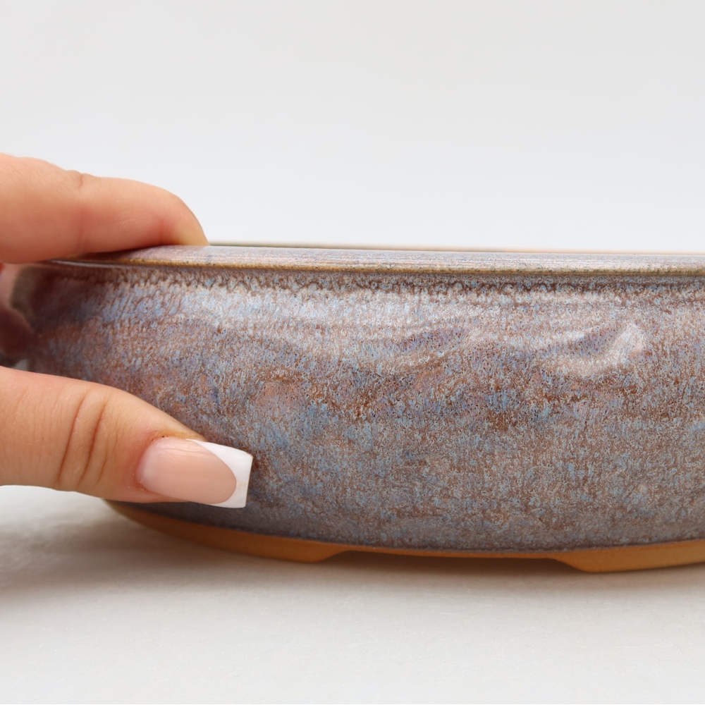 Kerámia bonsai tál, 26,5 x 26,5 x 6,5 cm, kék színű