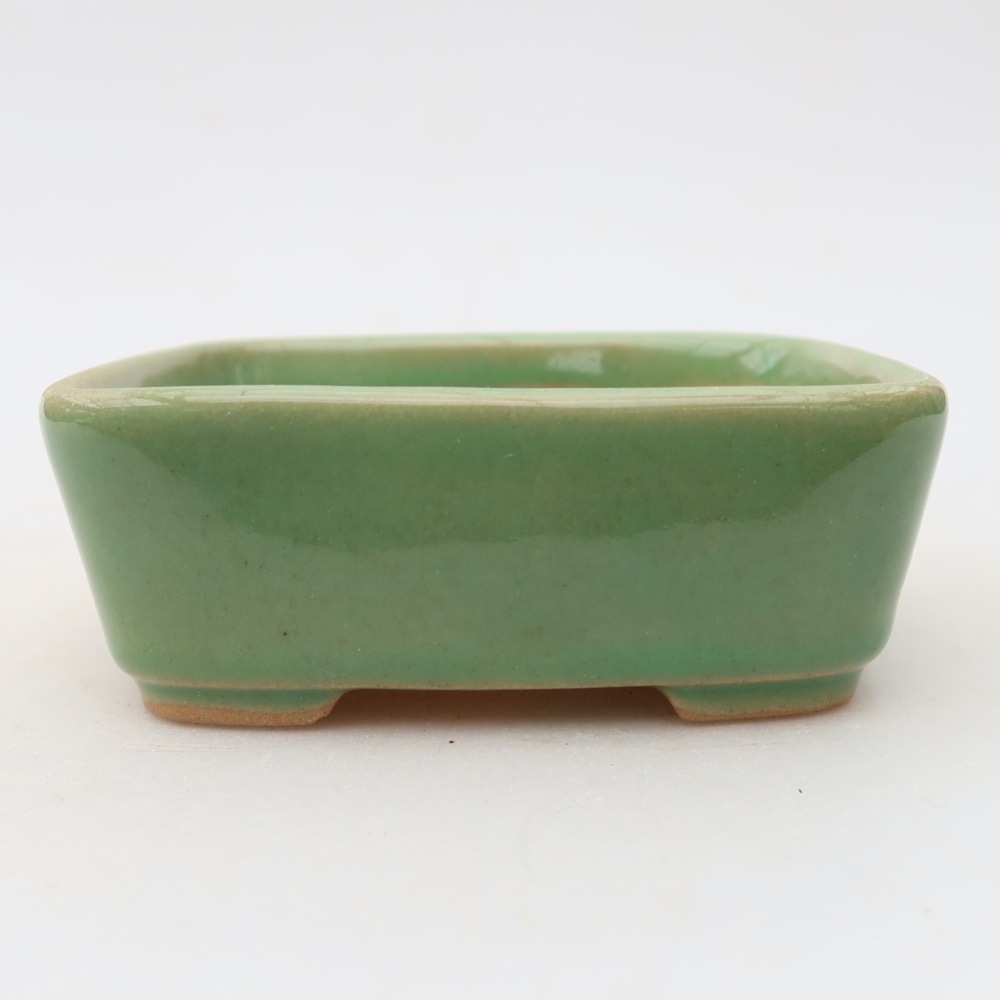 Kerámia bonsai-tál 10 x 8 x 3,5 cm, zöld színű