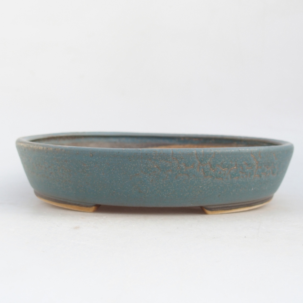 kerámia bonsai tál 23 x 20 x 4,5 cm, kék színben