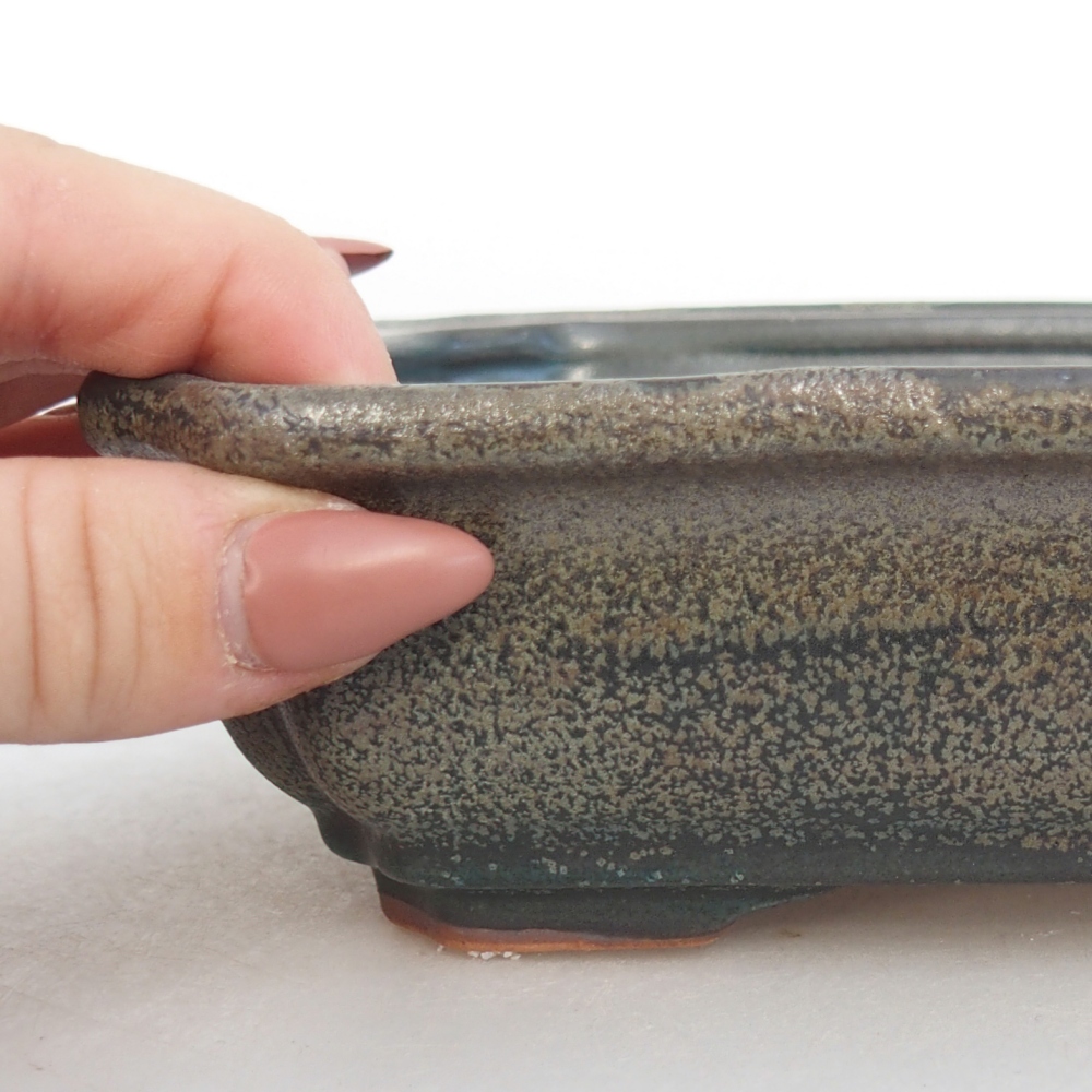 kerámia bonsai tál 18 x 13,5 x 5 cm, szürke