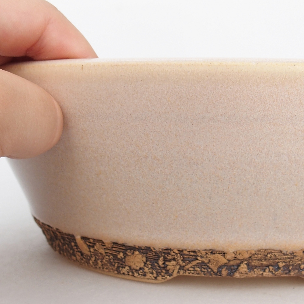 kerámia bonsai tál 22 x 22 x 7,5 cm, bézs színben