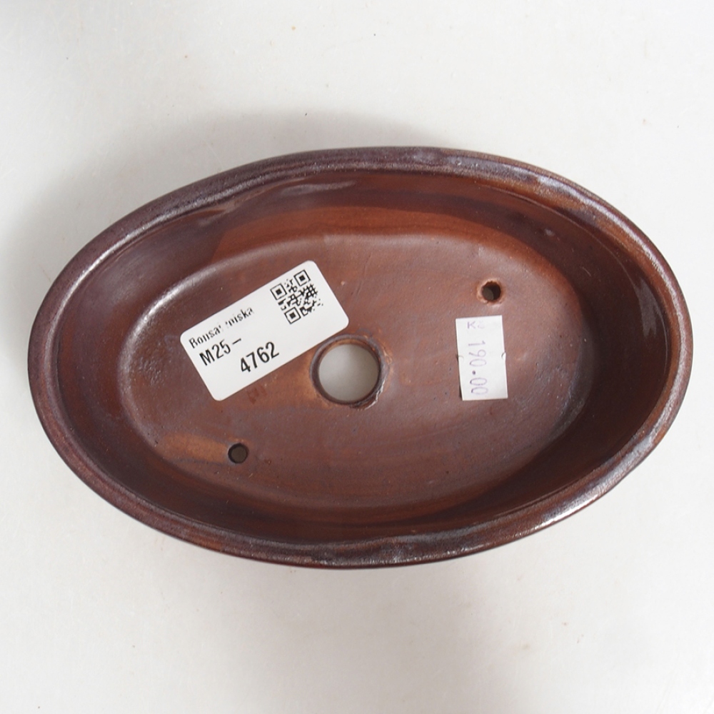 kerámia bonsai tál 15 x 9,5 x 4 cm, barna