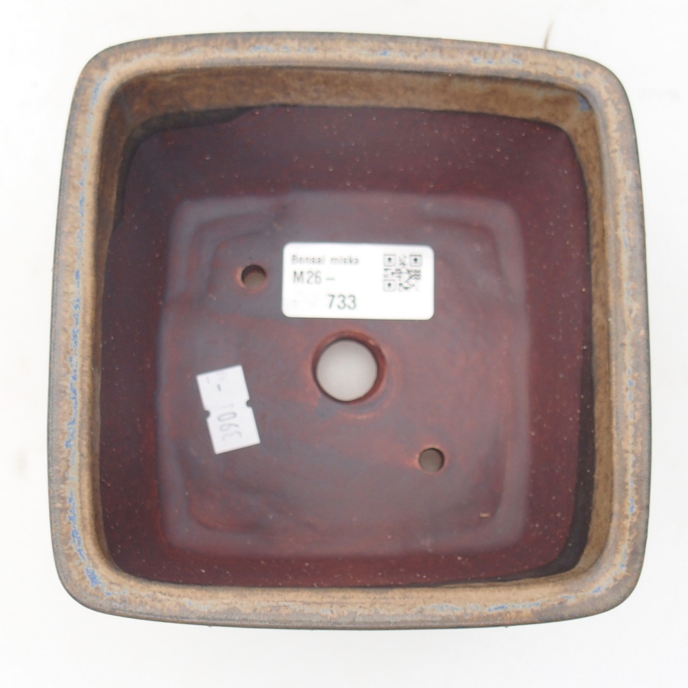 kerámia bonsai tál 12,5 x 12,5 x 8 cm, barna