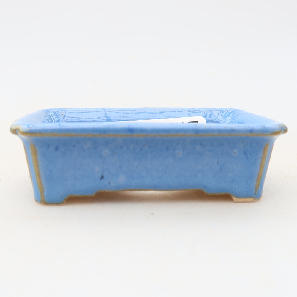 Kerámia bonsai-tál 7 x 5 x 2 cm, kék színű