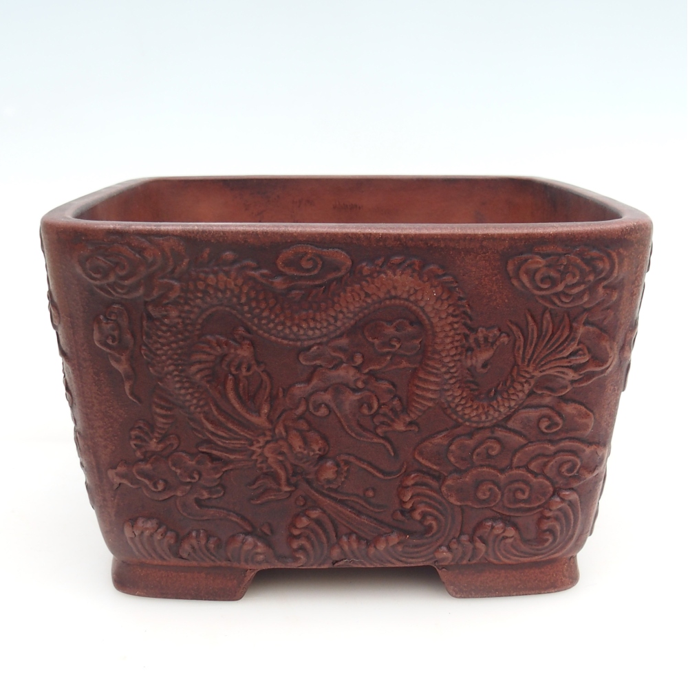 kerámia bonsai tál 21 x 21 x 13 cm, barna