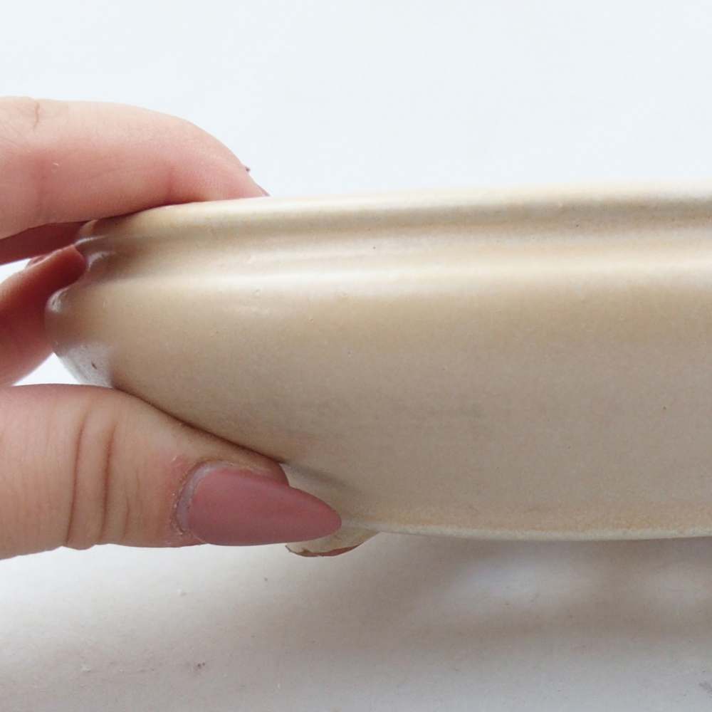 kerámia bonsai tál 15 x 15 x 5 cm, bézs színben