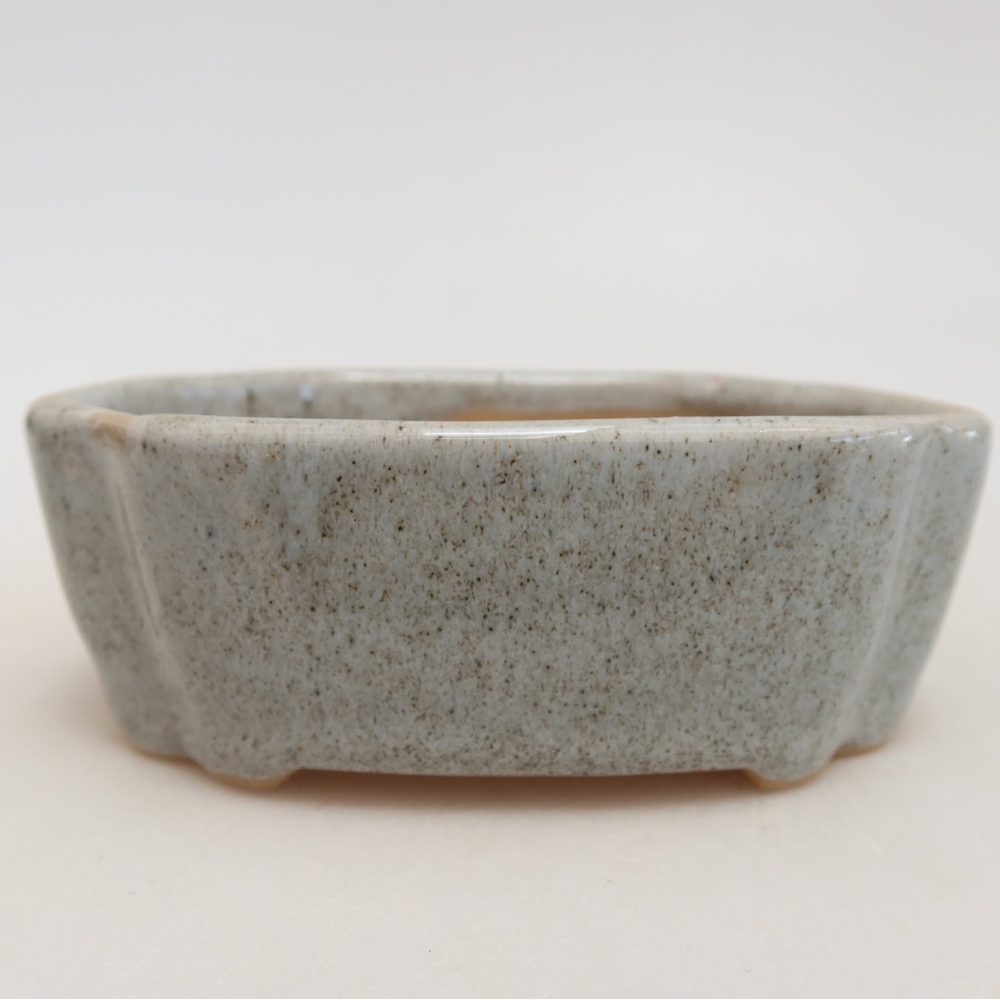 Kerámia bonsai-tál 10,5 x 8 x 4 cm, szürke színű