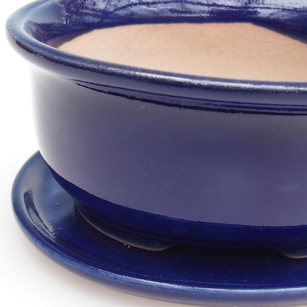 Bonsai tál + csészealj H11 - 11,5 x 10 x 4 cm. - zöld