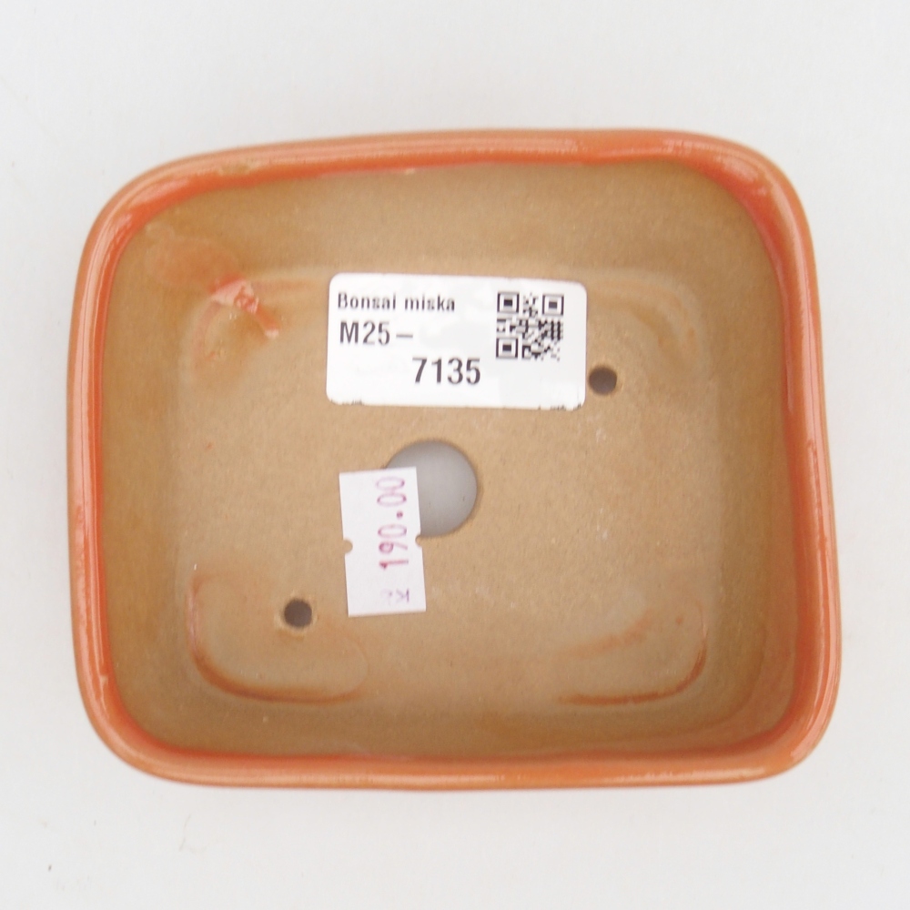 kerámia bonsai tál 10,5 x 8,5 x 4 cm, narancssárga