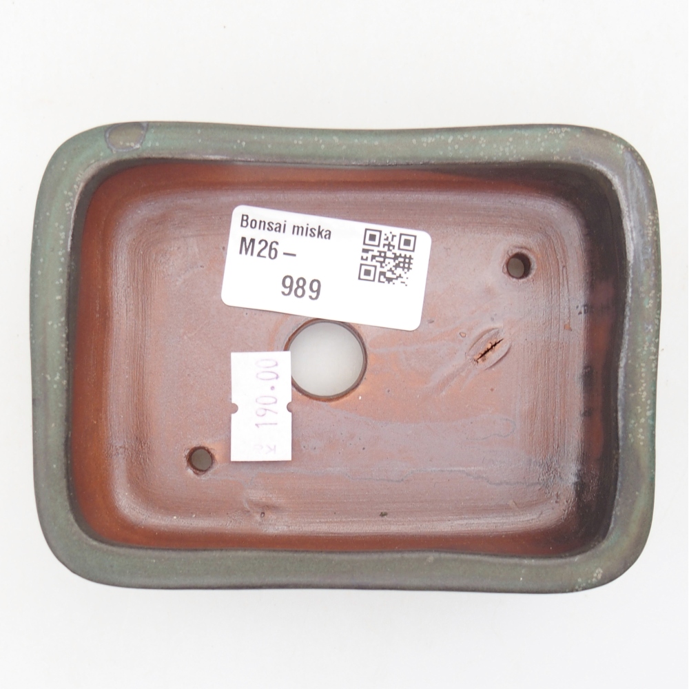 kerámia bonsai tál 11 x 8 x 3 cm, szürke