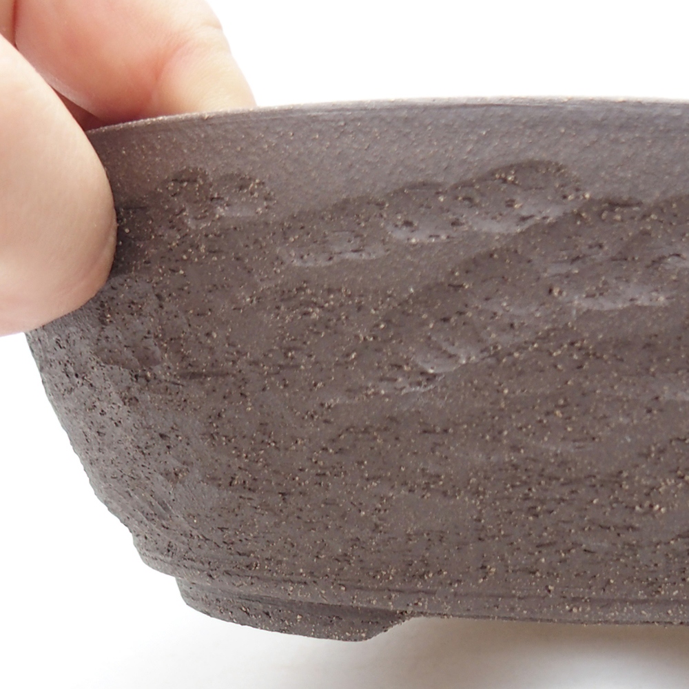 kerámia bonsai tál 18,5 x 18,5 x 6 cm, barna