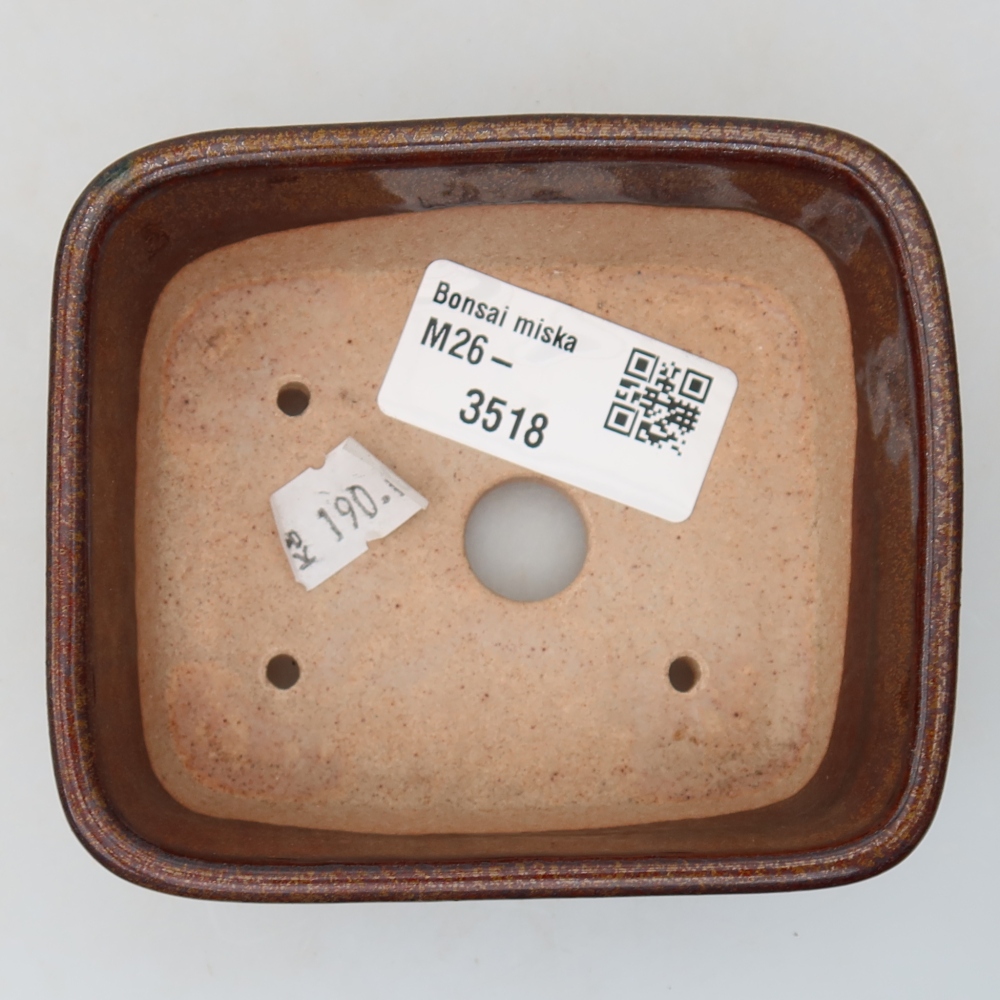 kerámia bonsai tál 10 x 8 x 3,5 cm, barna
