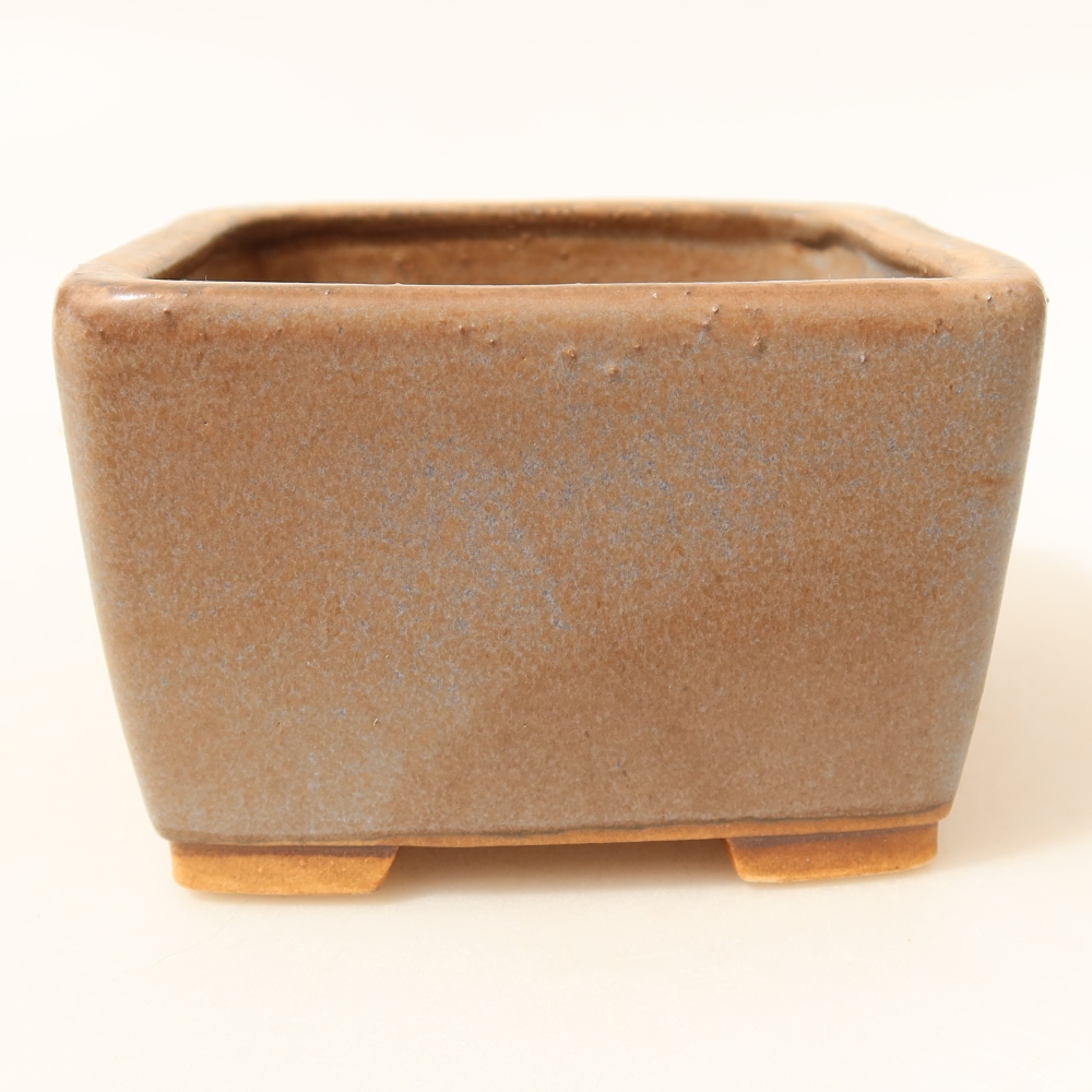 Kerámia bonsai-tál, 10,5 x 10,5 x 7 cm, kék színű