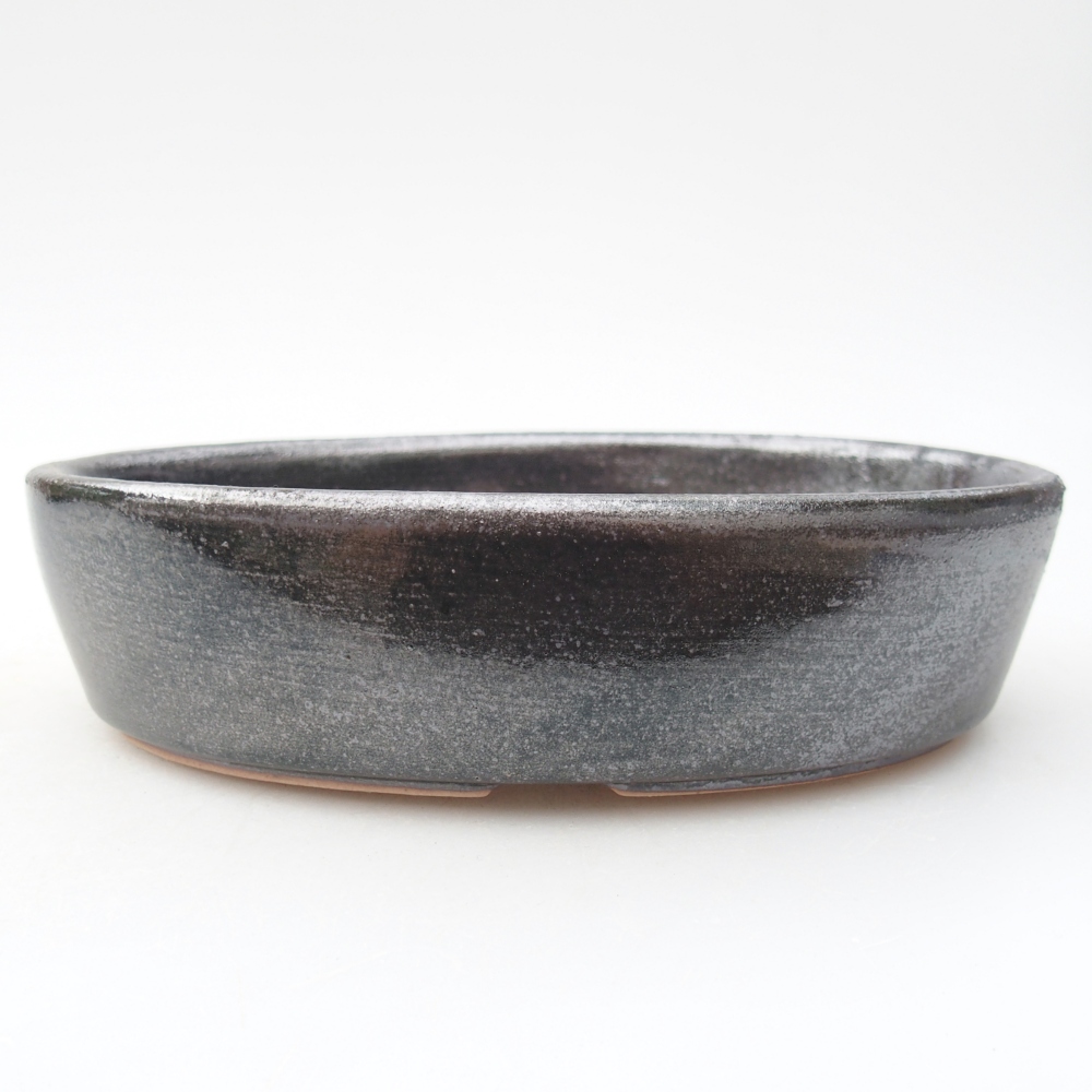 Kerámia bonsai tál 16,5 x 11,5 x 4,5 cm, fém színben