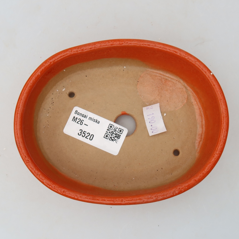 Kerámia bonsai-tál 13 x 10 x 3,5 cm, narancssárga színű