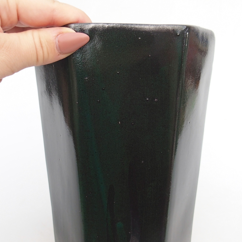 Bonsai kerámia tál 12,5 x 11,5 x 16,5 cm, zöld