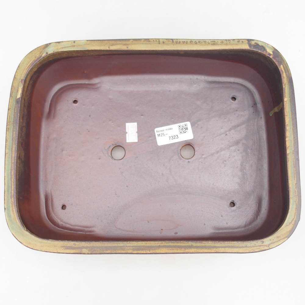Kerámia bonsai tál 28 x 20,5 x 7,5 cm, zöld