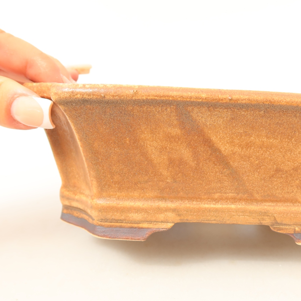 Kerámia bonsai tál, 18 x 15 x 6 cm, rózsaszín