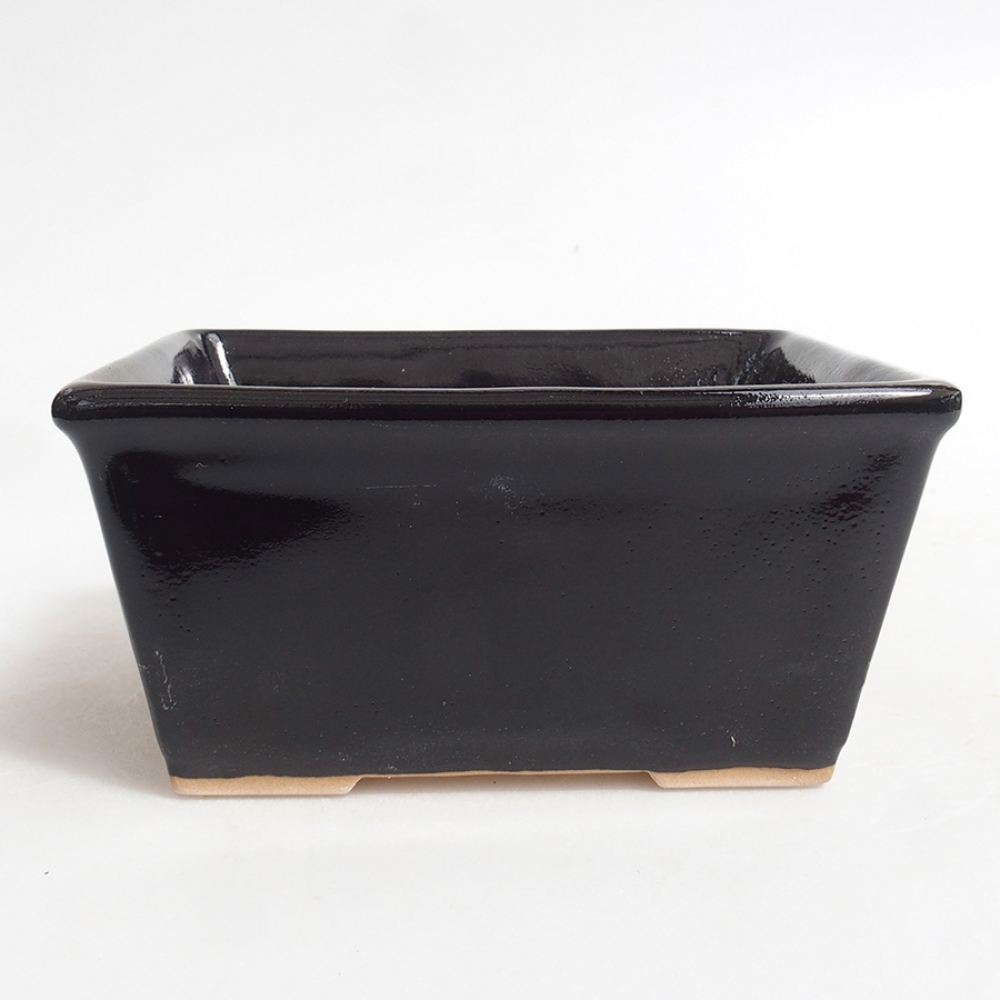 Kerámia bonsai tál, 11,5 × 10,5 × 6 cm, fekete színű