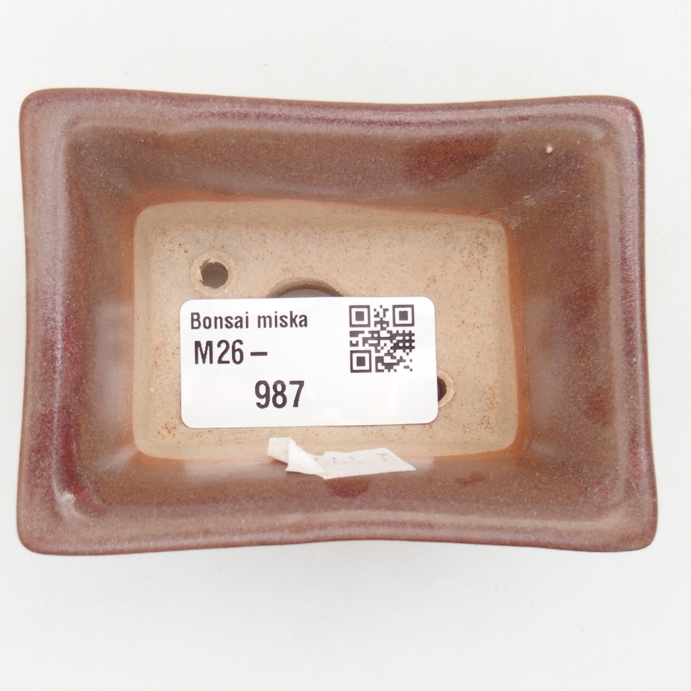 kerámia bonsai tál 8 x 6 x 4 cm, bordó színben