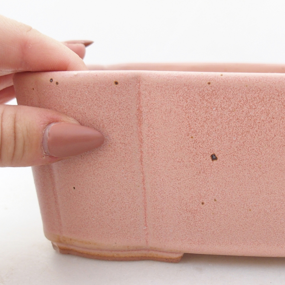 kerámia bonsai tál 20,5 x 17 x 7 cm, rózsaszínű