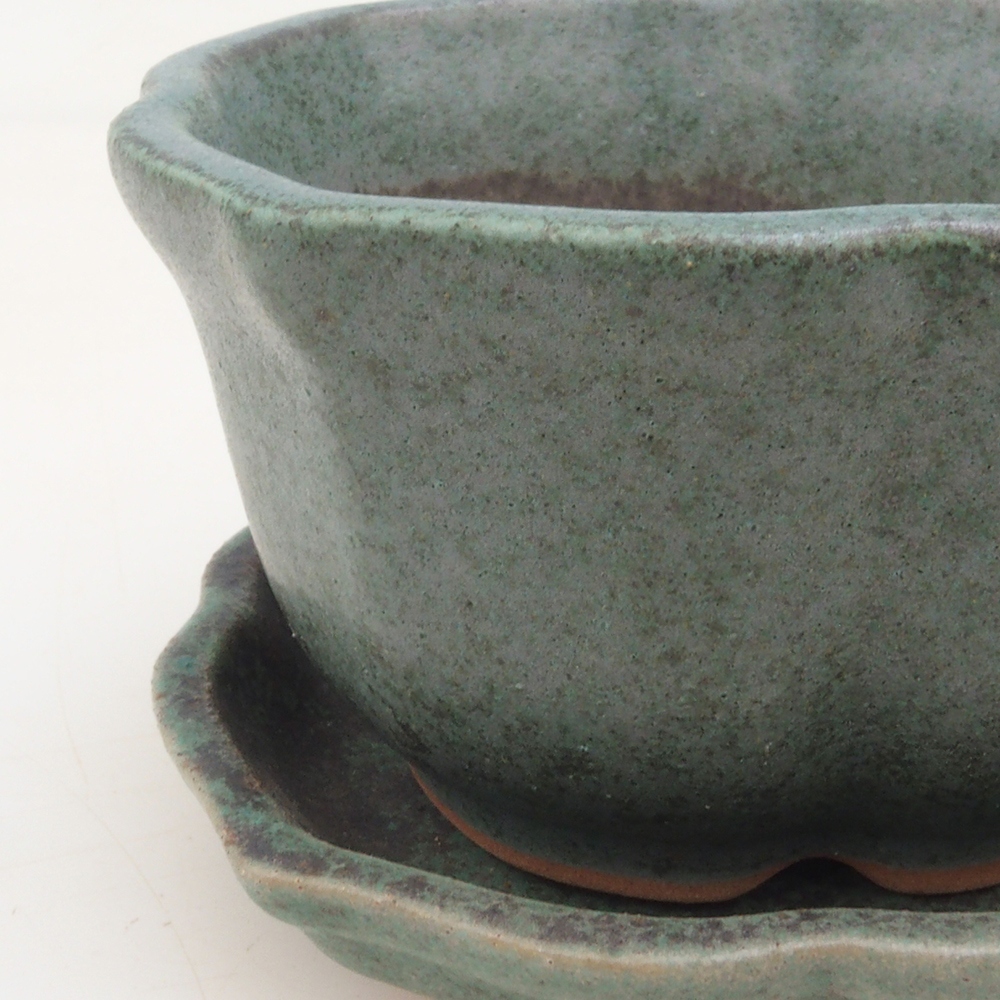 Bonsai tál + csészealj H95 - zöld