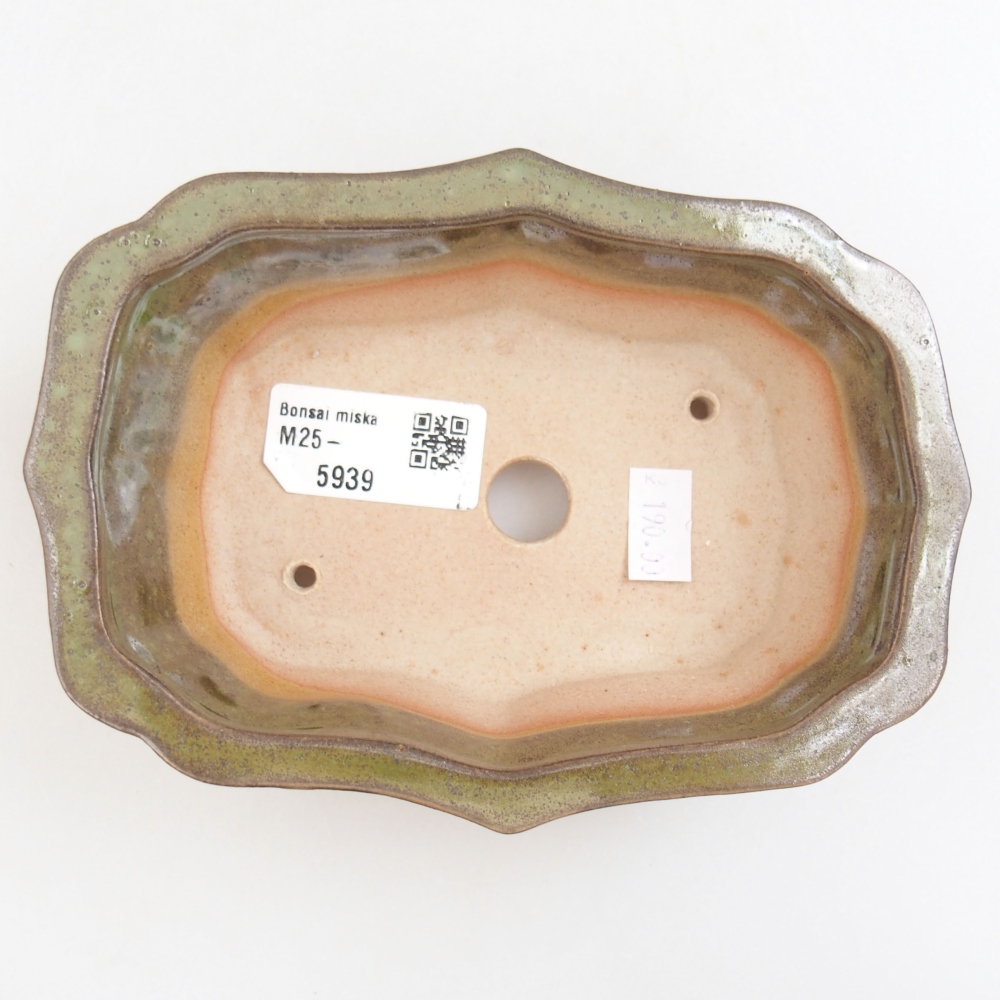 kerámia bonsai tál 22 x 17 x 5 cm, zöld