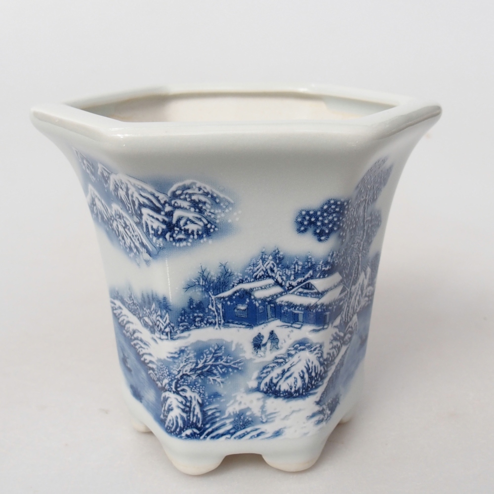 kerámia bonsai tál 10 x 9 x 9 cm, fehér színben