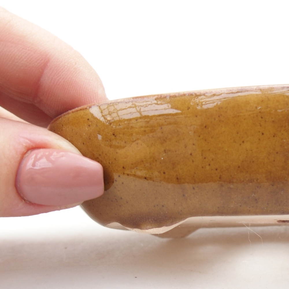 kerámia bonsai tál 9 x 6,5 x 2,5 cm, barna