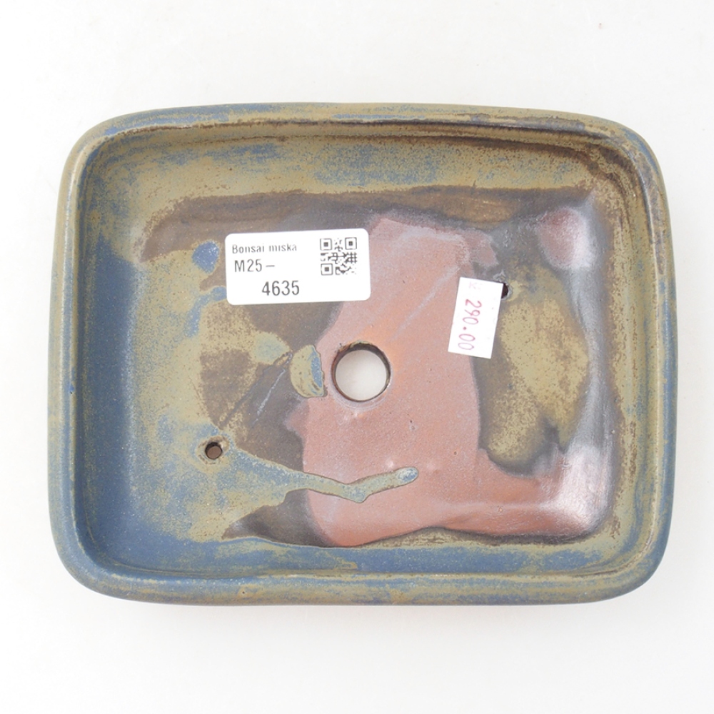 kerámia bonsai tál 17 x 13,5 x 3,5 cm, kék színben
