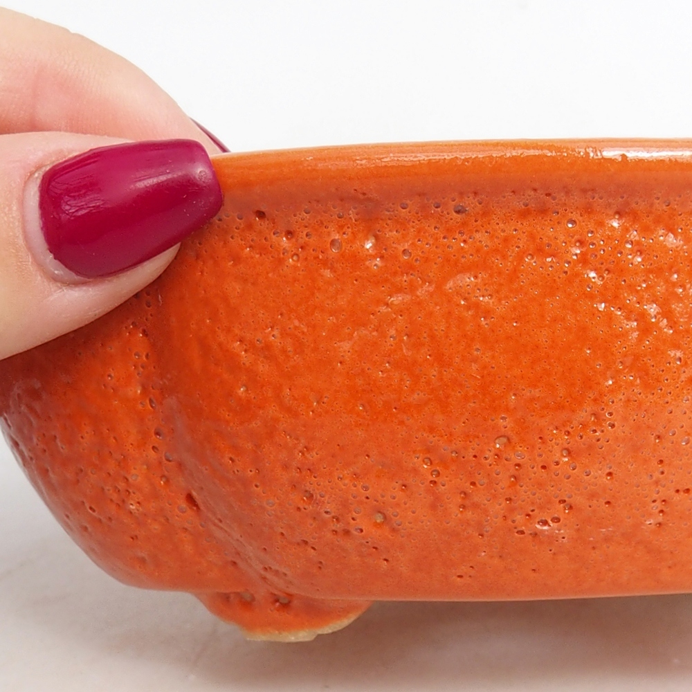 Kerámia bonsai tál 13 x 10,5 x 5,5 cm, narancssárga