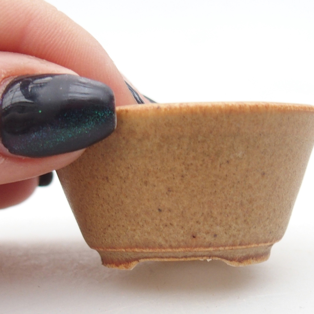 Mini bonsai tál 4,5 x 4,5 x 2,5 cm, barna