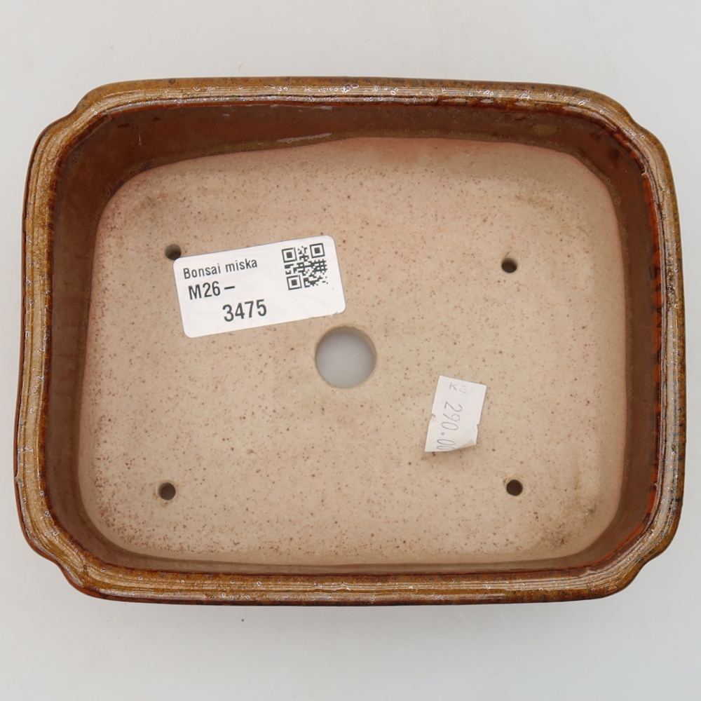 kerámia bonsai tál 15 x 12,5 x 4,5 cm, barna