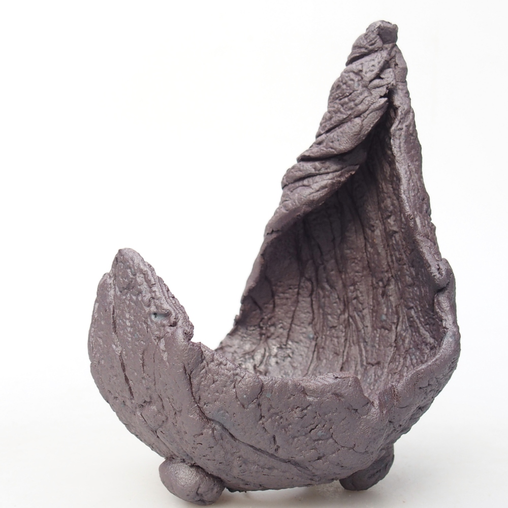 Kerámia kagyló 8 x 8 x 12 cm , fémes színű