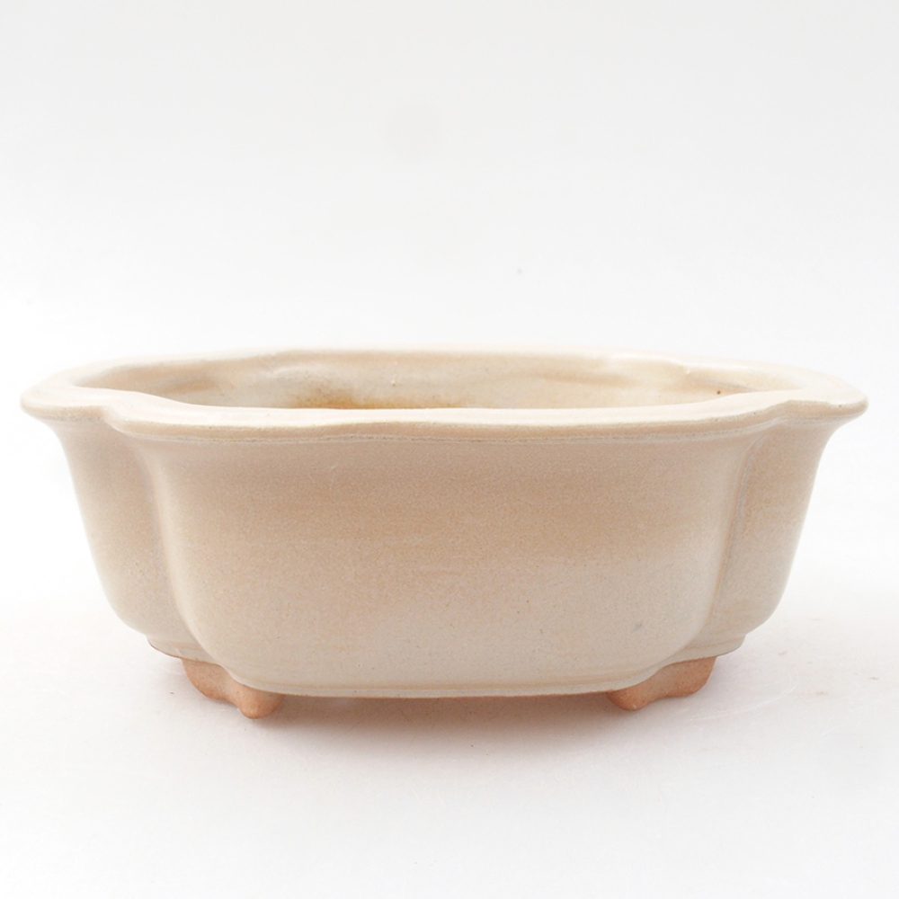 kerámia bonsai tál 13,5 x 10 x 5 cm, bézs színben