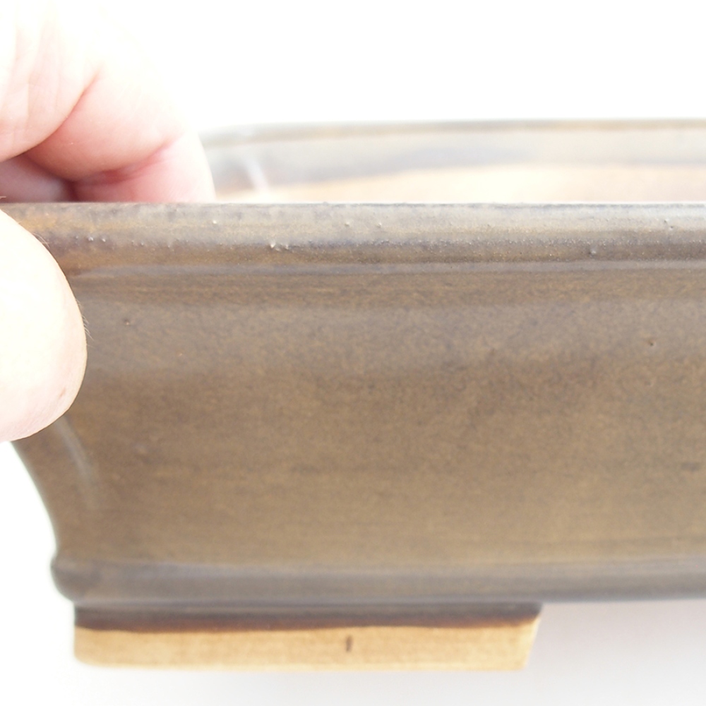 kerámia bonsai tál 29,5 x 25 x 7,5 cm, barna