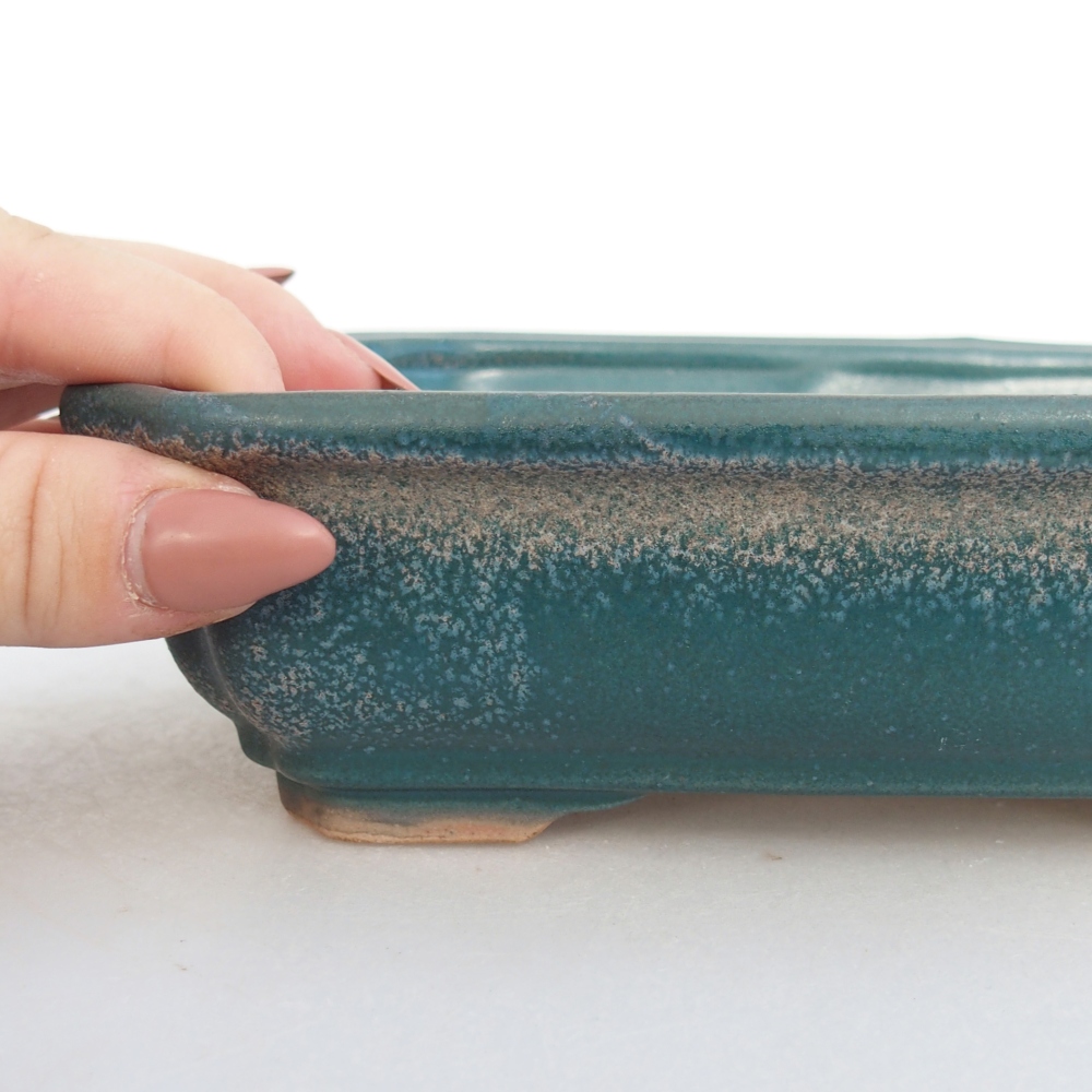 kerámia bonsai tál 18 x 13,5 x 5 cm, kék színben