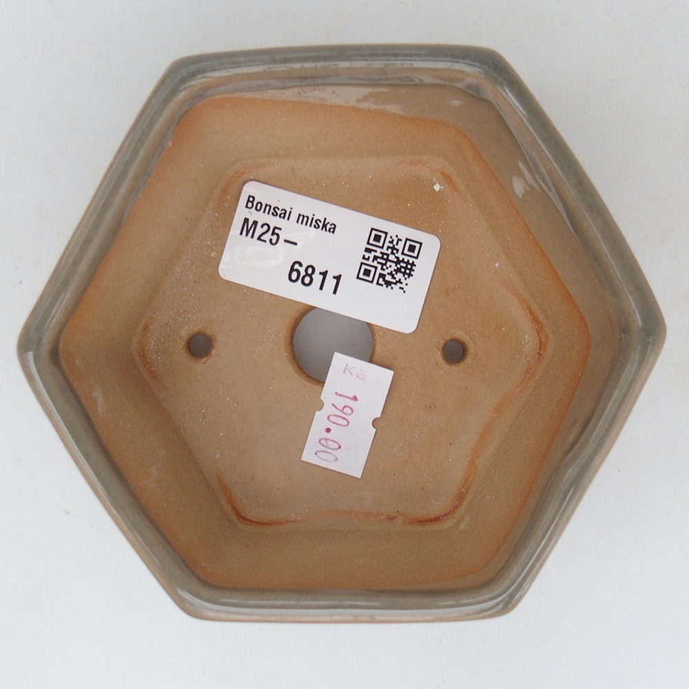 kerámia bonsai tál 10,5 x 9,5 x 5 cm, szürke