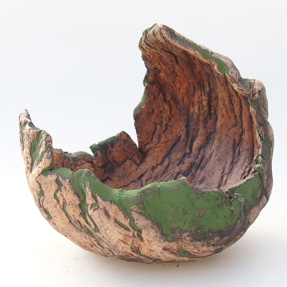 Kerámia kagyló 11 x 10 x 10 cm , zöld színű