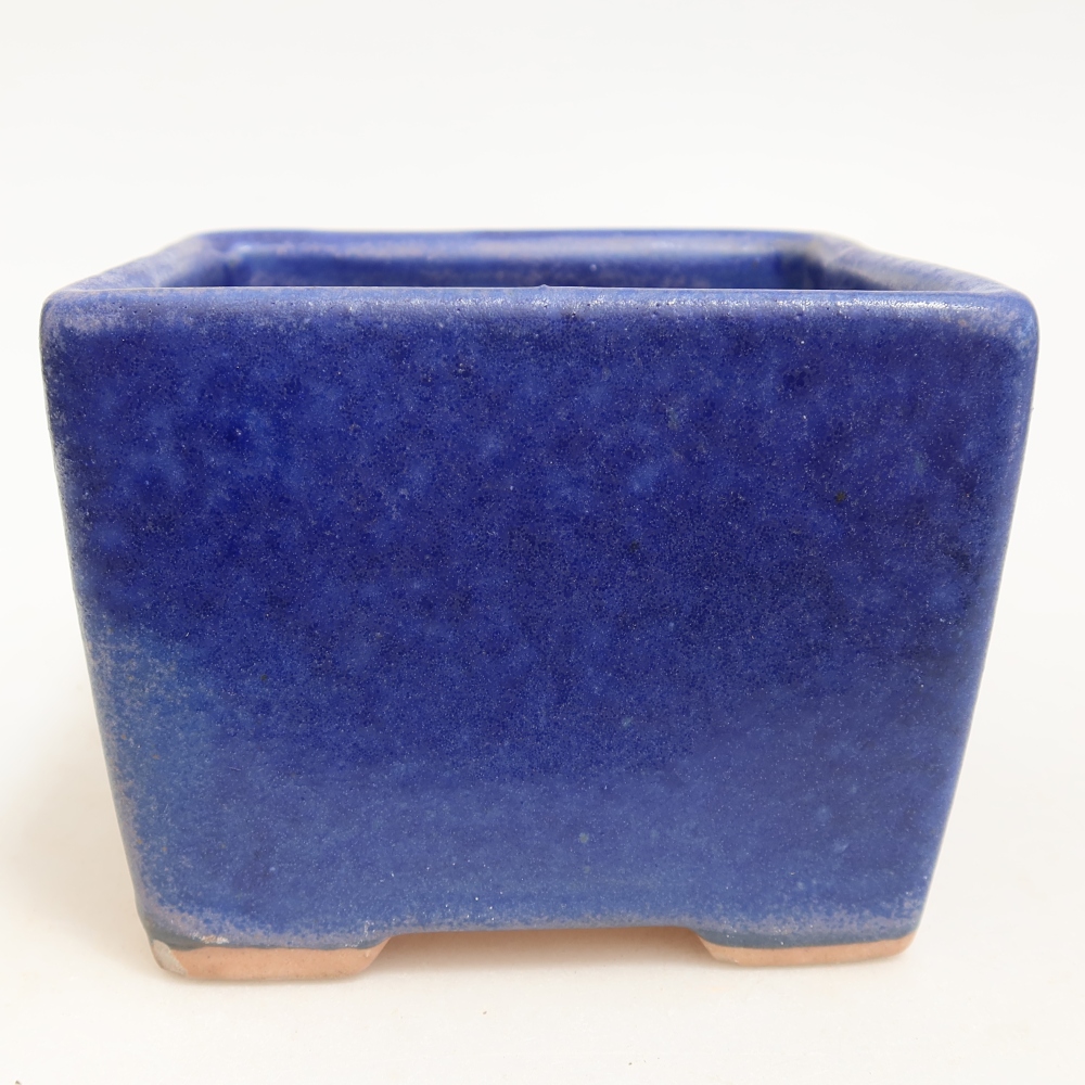 Kerámia bonsai tál, 11 x 11 x 8,5 cm, kék színű