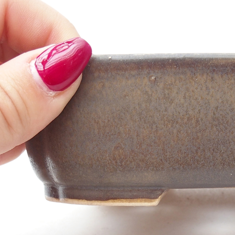 kerámia bonsai tál 13,5 x 12 x 4 cm, barna