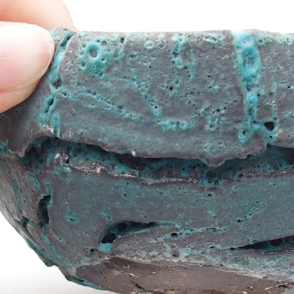 Kerámia kagyló 9 x 9 x 5 cm , kék színű