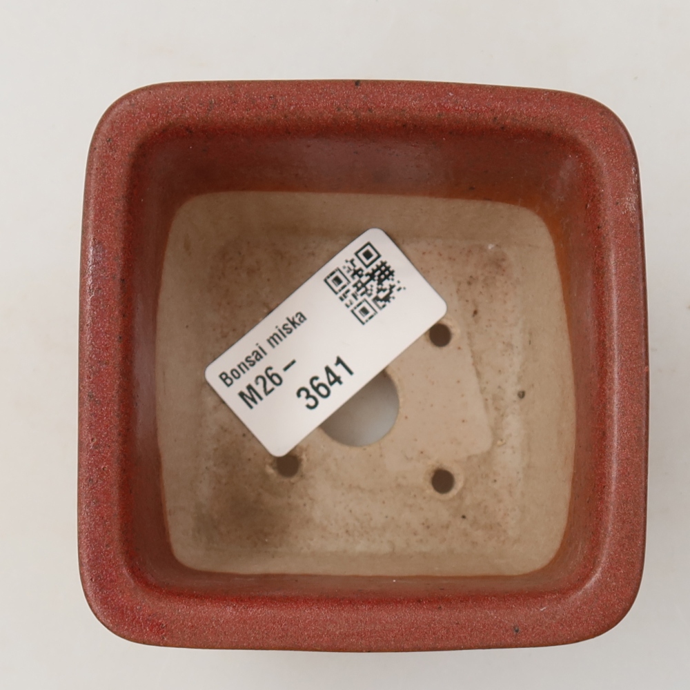 Kerámia bonsai tál 8,5 x 8,5 x 5,5 cm, rózsaszínű