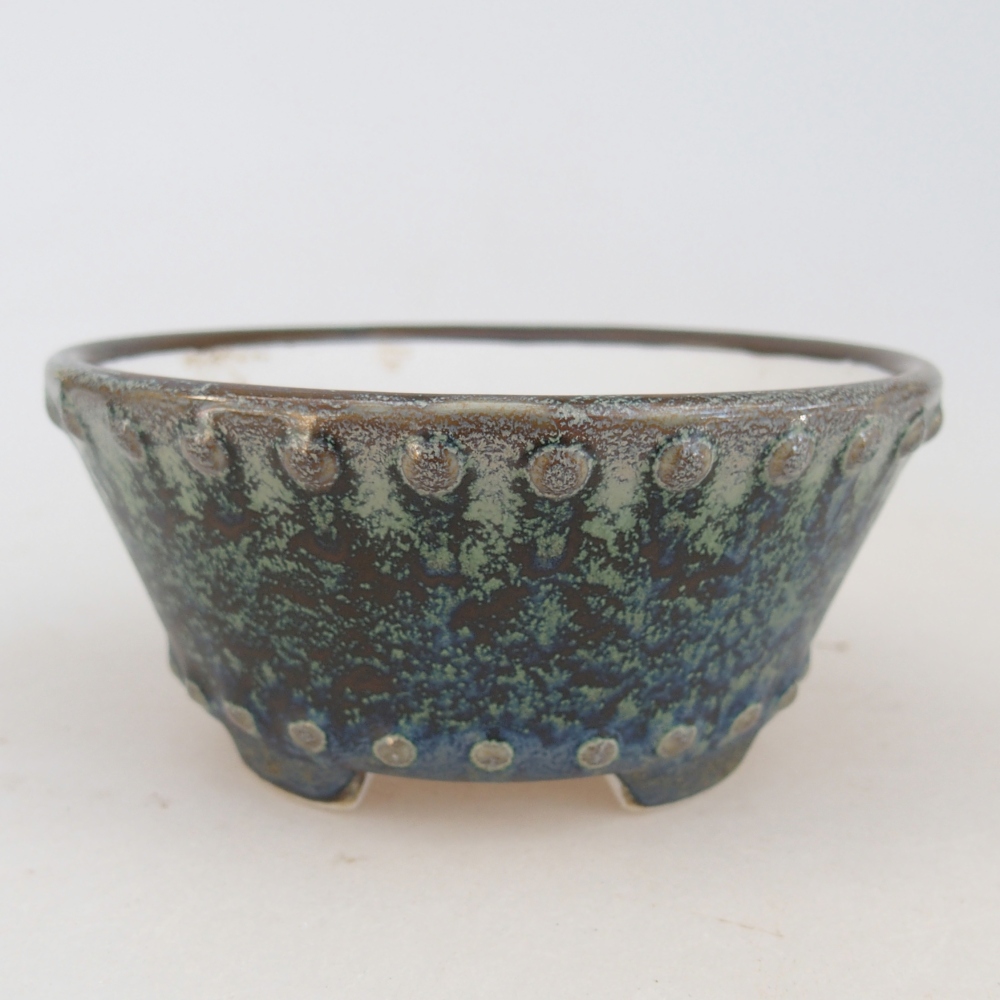 kerámia bonsai tál 10,5 x 10,5 x 5 cm, zöld